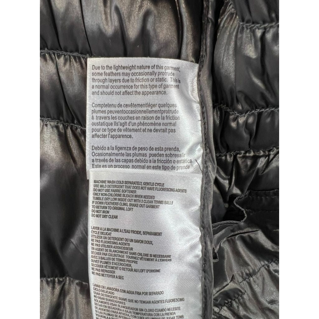 Michael Kors Womens Packable Down Jacket Puffer Style M Metallic Gray