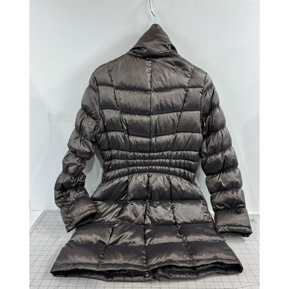 Michael Kors Womens Packable Down Jacket Puffer Style M Metallic Gray