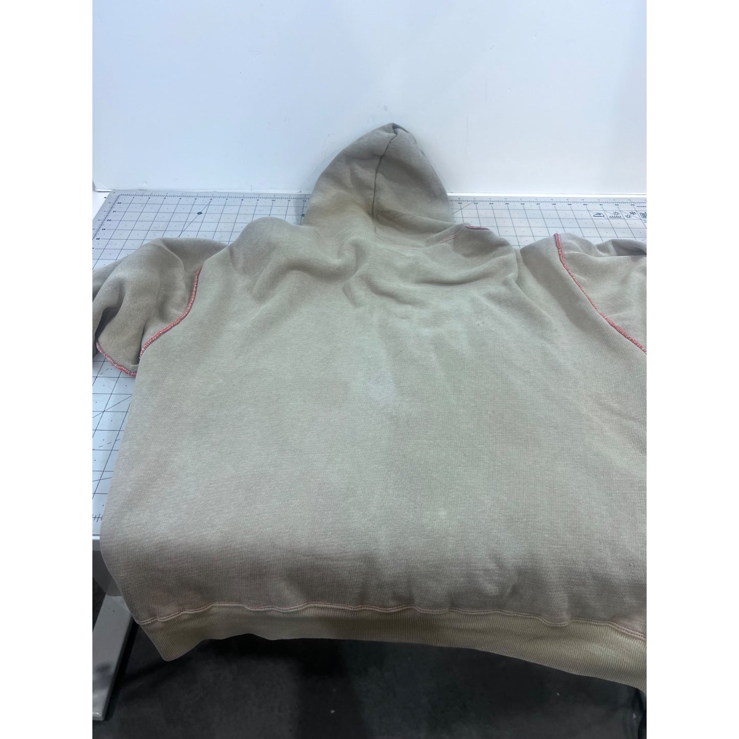 Vintage IM Sports Beige Hoodie Red Waffle Lining Men's L Chore Jacket Barn Find