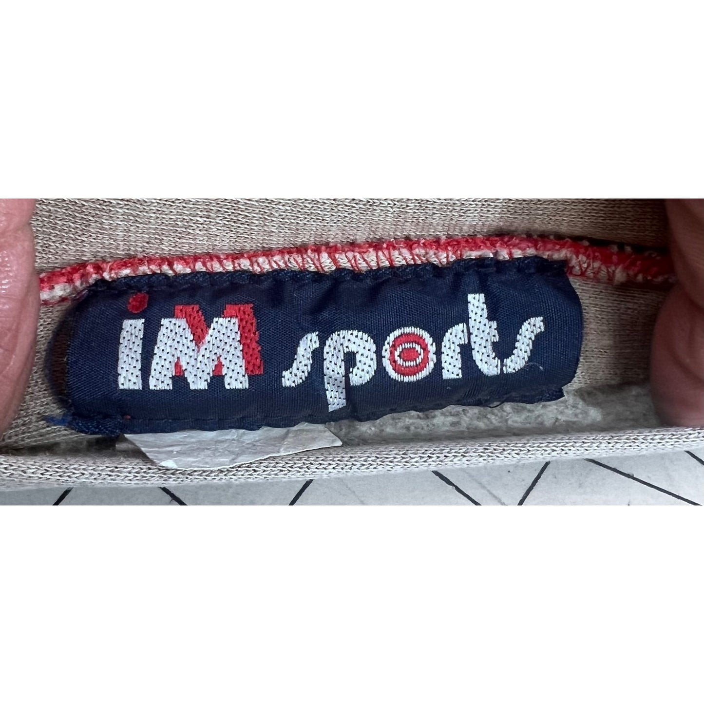 Vintage IM Sports Beige Hoodie Red Waffle Lining Men's L Chore Jacket Barn Find