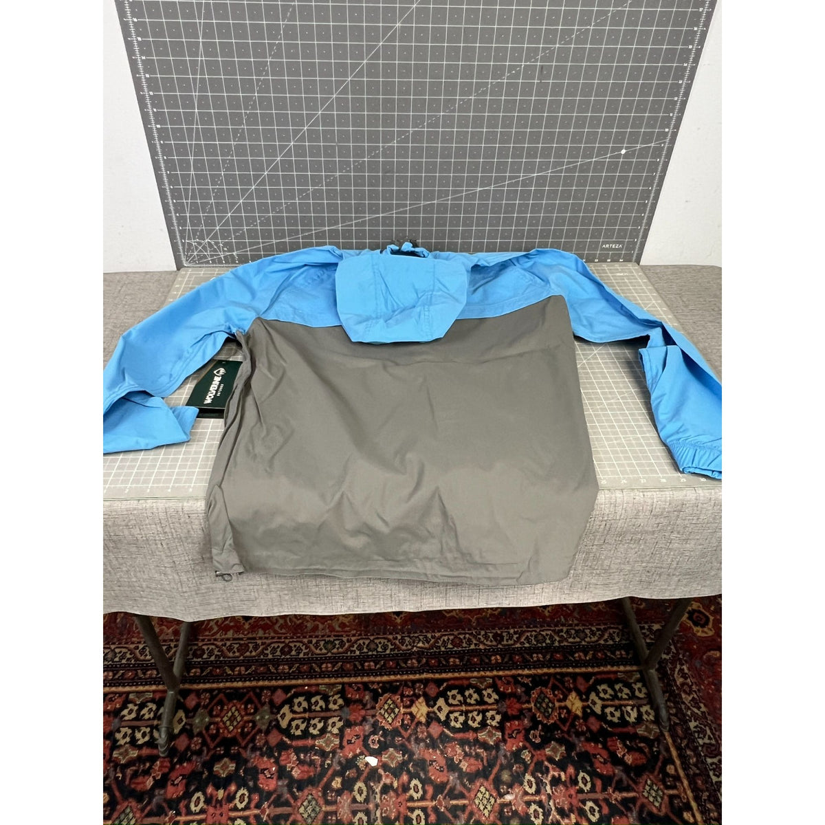 Wolverine Guide Eco Shell Men’s Outdoor Rain Jacket Blue & Gray XXL Hooded