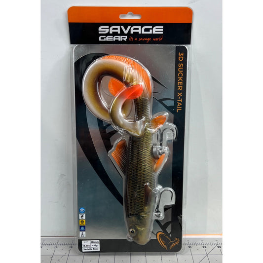Savage Gear 3D Sucker X-Tail Musky Bait - Red Horse Sucker Flash