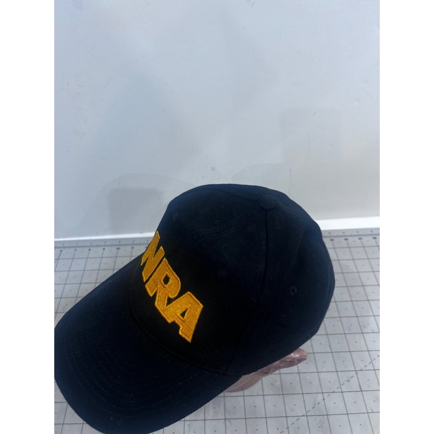 NRA Black Baseball Cap Yellow Embroidered Logo & Adjustable Strap vintage?