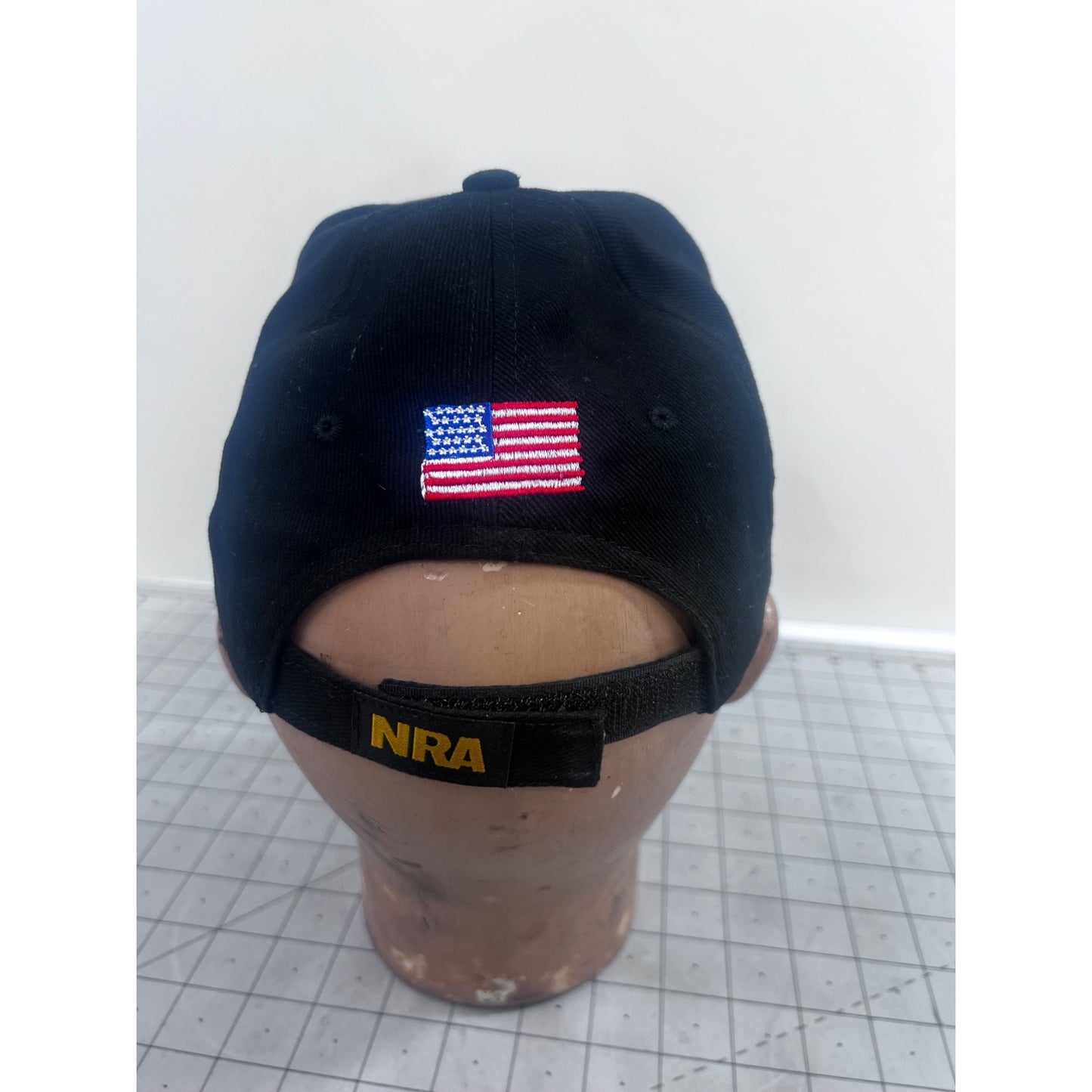 NRA Black Baseball Cap Yellow Embroidered Logo & Adjustable Strap vintage?