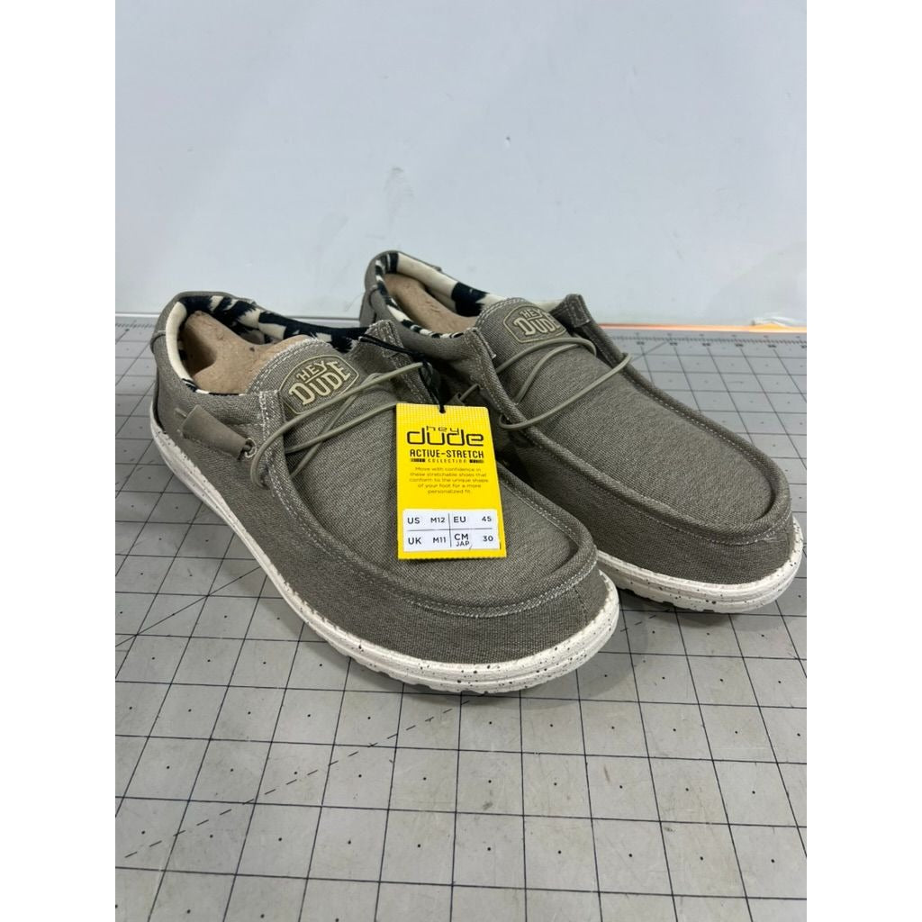 Hey Dude Men's Wally Stretch Casual Shoes Beige Sz. 12 New