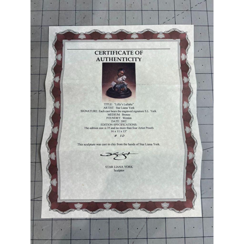 Star Liana York - Lily's Lullaby, Edition of 35 Bronze Sculpture w/COA