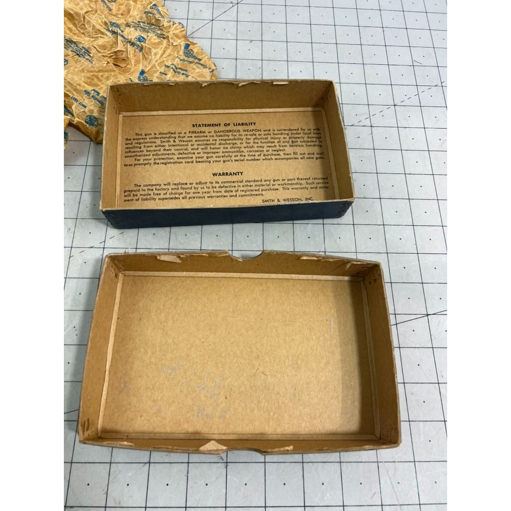 Smith & Wesson Model 32 Terrier Box Paper & Cleaning Rod 1955 Vintage Box Only