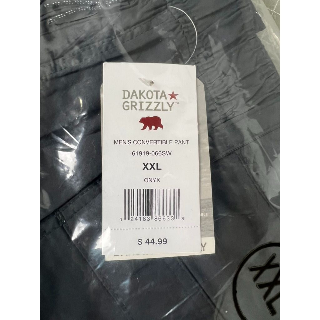 Dakota Grizzly Men's Convertible Pants XXL Onyx Lightweight NEW~~~