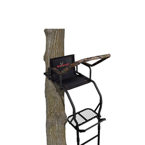 Big Game The Warrior DXT Ladder Stand 17’  Flip-Up Shooting Rail 300 Lb Capacity