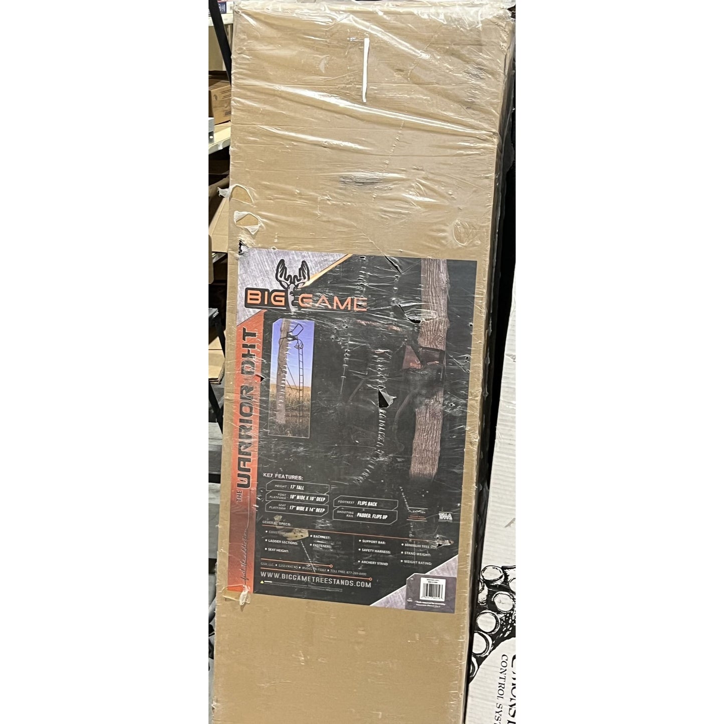 Big Game The Warrior DXT Ladder Stand 17’  Flip-Up Shooting Rail 300 Lb Capacity