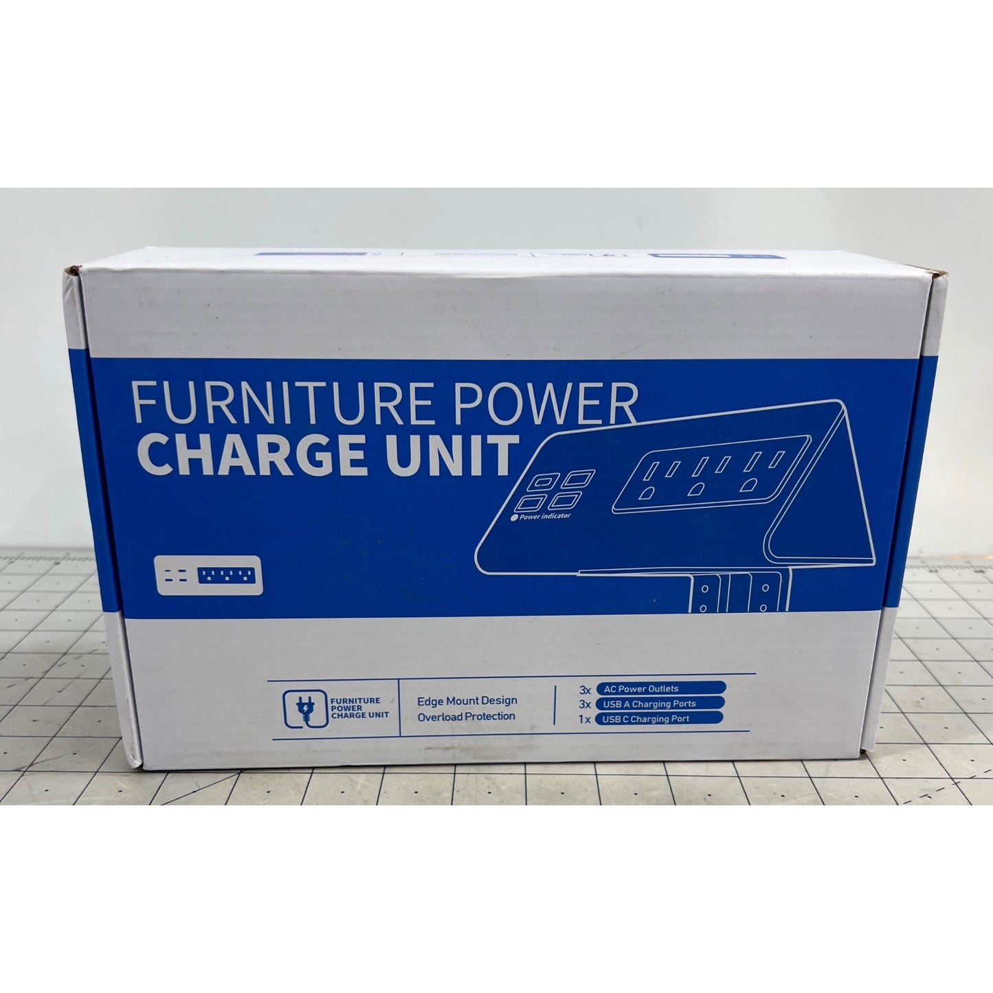 Nightstand Edge Mount Power Strip USB-C Port 3 AC Outlets Fast Charging USB Port
