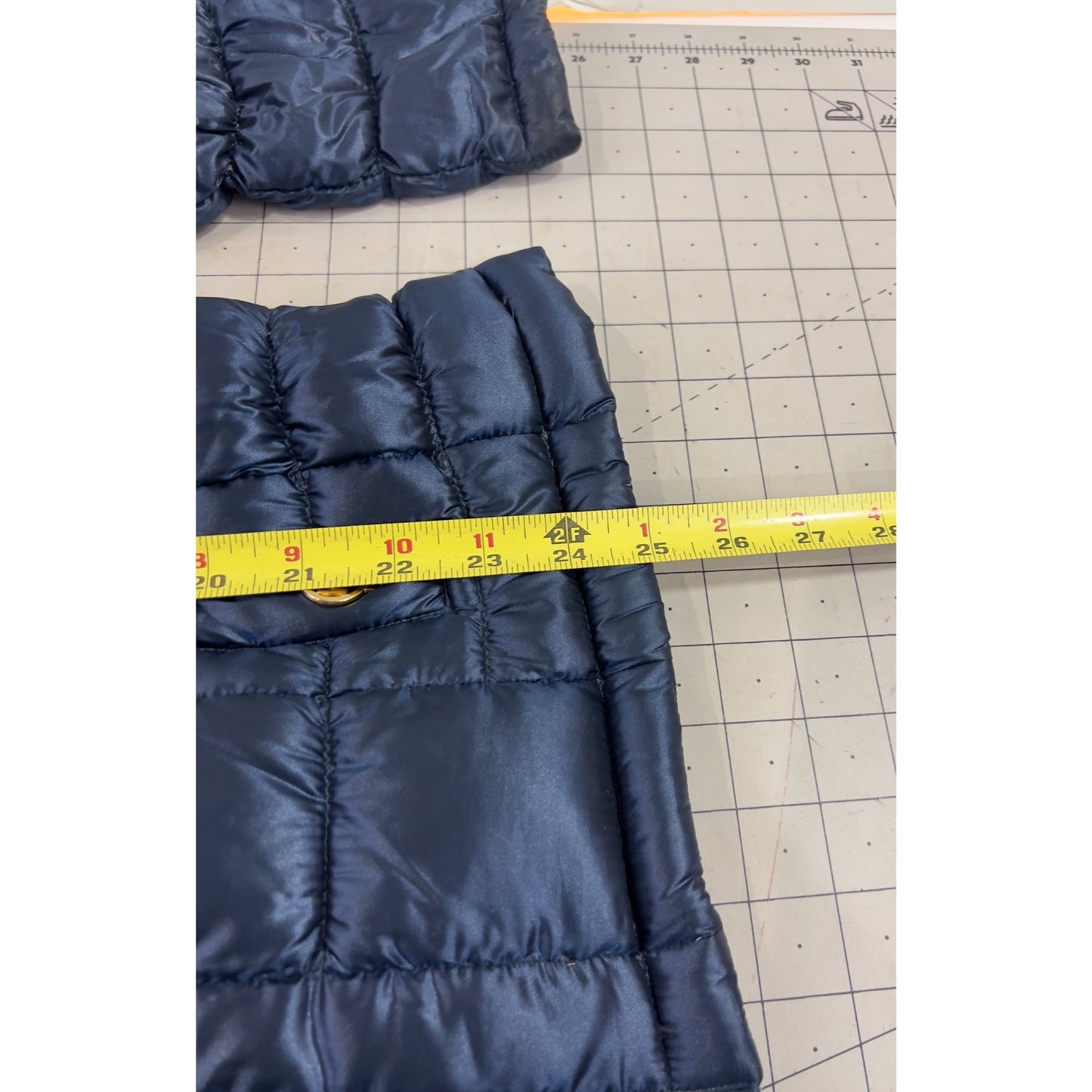 Michael Kors Women's Packable Down Puffer Jacket Navy Blue Gold Accents Sz. M