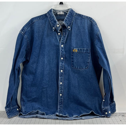 Vintage Northlander Ruggedwear Denim Button-Up Shirt Men’s Sz. L Indigo Blue