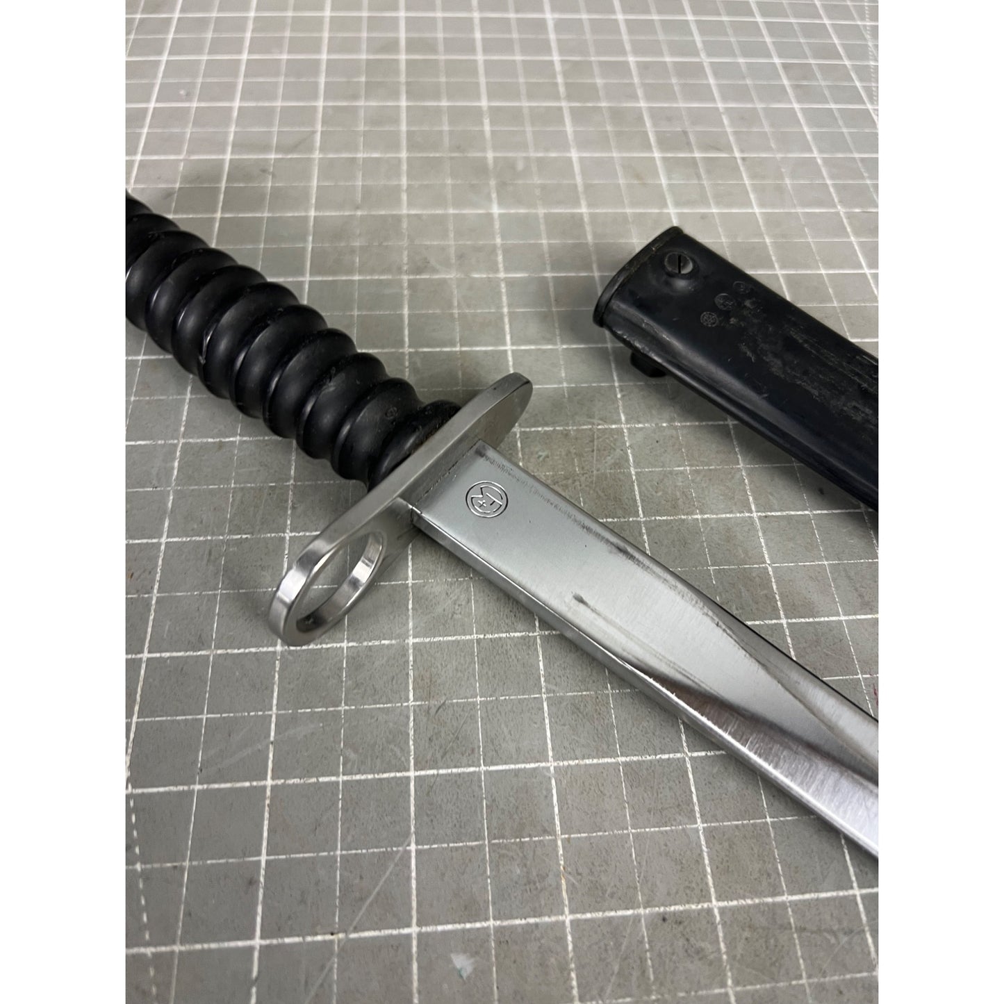 Vintage Swiss Military Bayonet w/Scabbard 1950’s