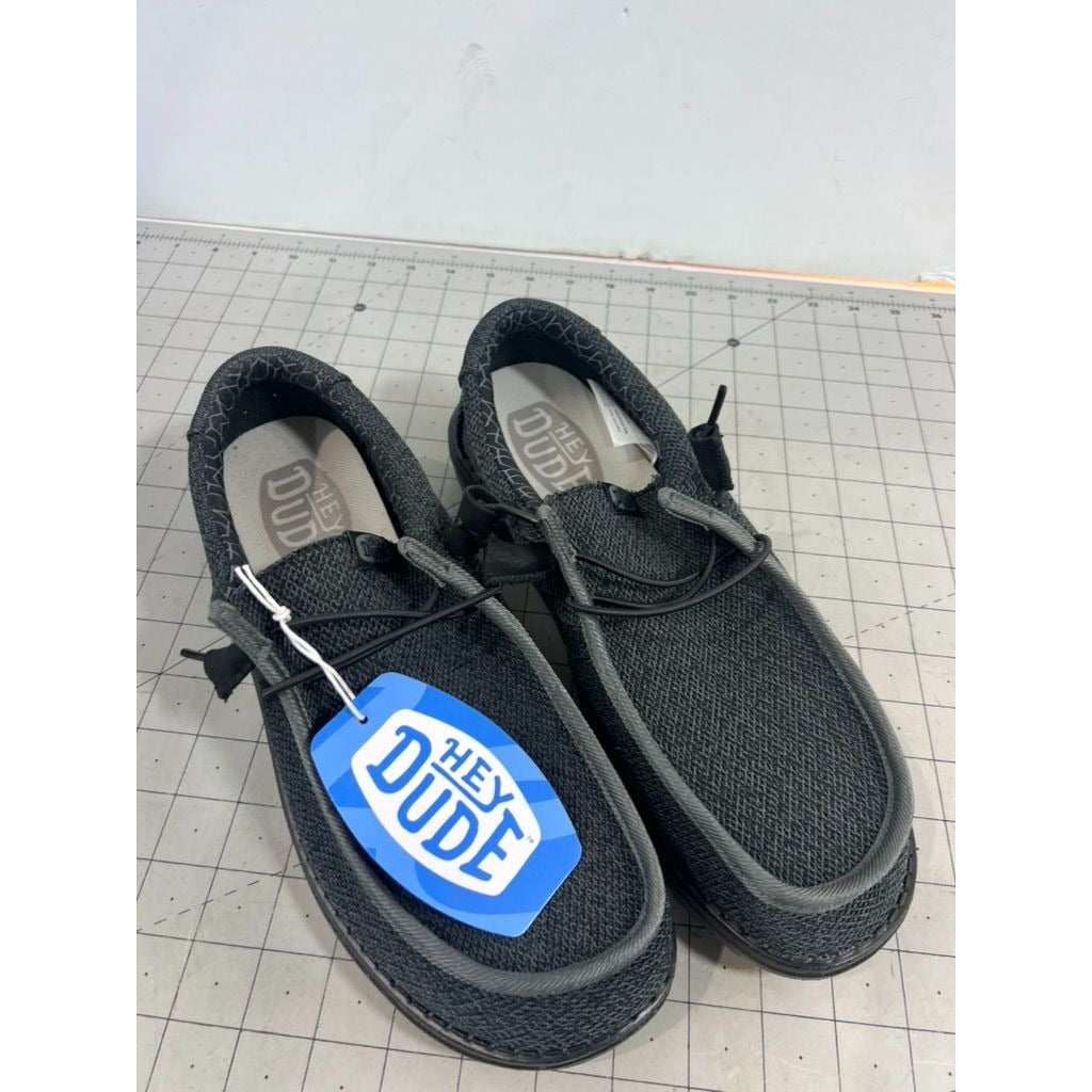 Men’s HEYDUDE Wally Sox Micro Casual Shoe - Total Black Sz. 11 New