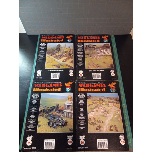 Vintage Wargames Illustrated Magazine Lot #70 73 75 & 76 - 1993-1994 Issues