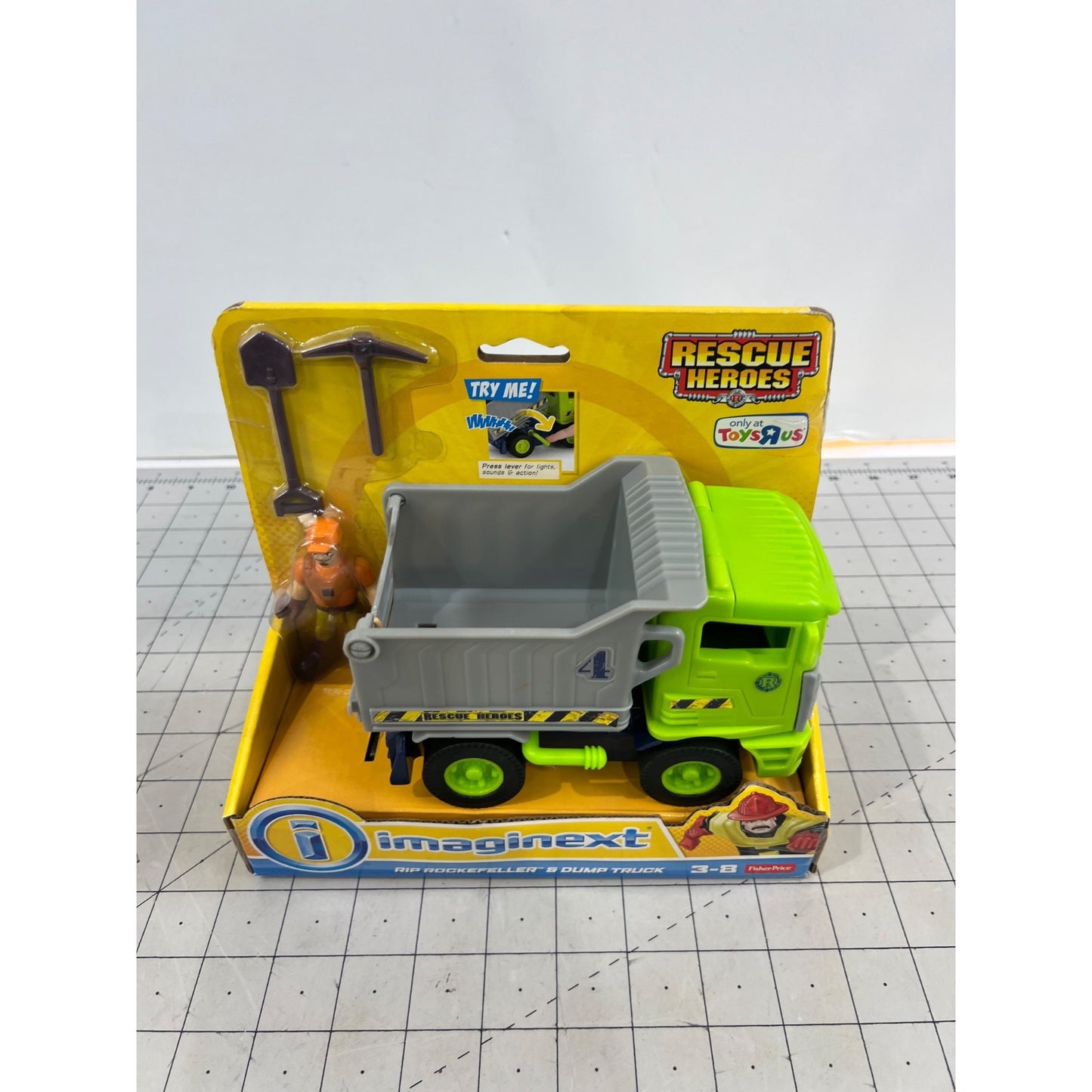 Imaginext Rescue Heroes Rip Rockefeller & Dump Truck Toy With Lights & Sounds New