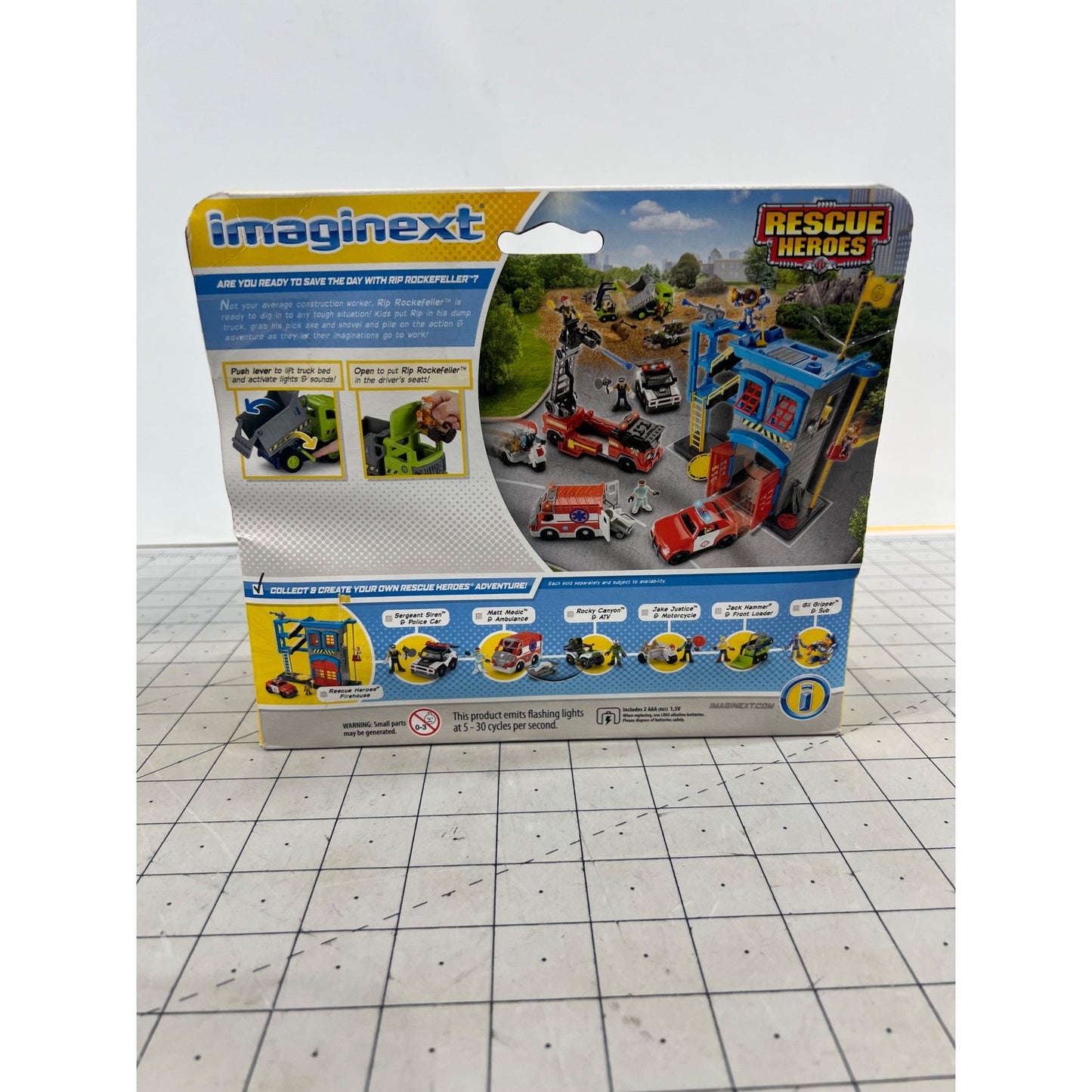 Imaginext Rescue Heroes Rip Rockefeller & Dump Truck Toy With Lights & Sounds New