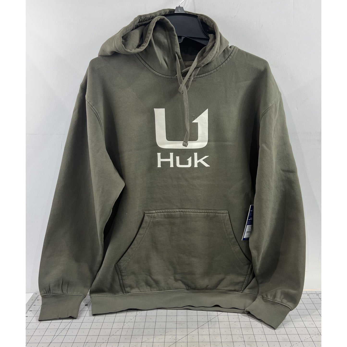 HUK Barb U Cotton Fleece Hoodie Sweatshirt Moss Men’s Sz. M New