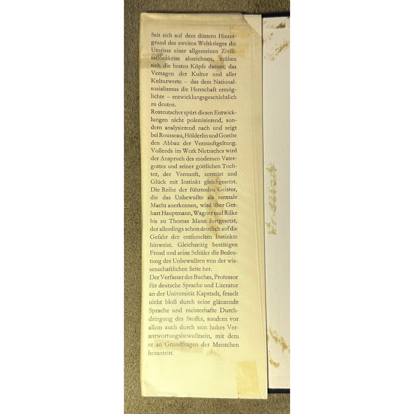 Die Wiederkunft Des Dionysos Book By J.H.W. Rosteutscher 1947