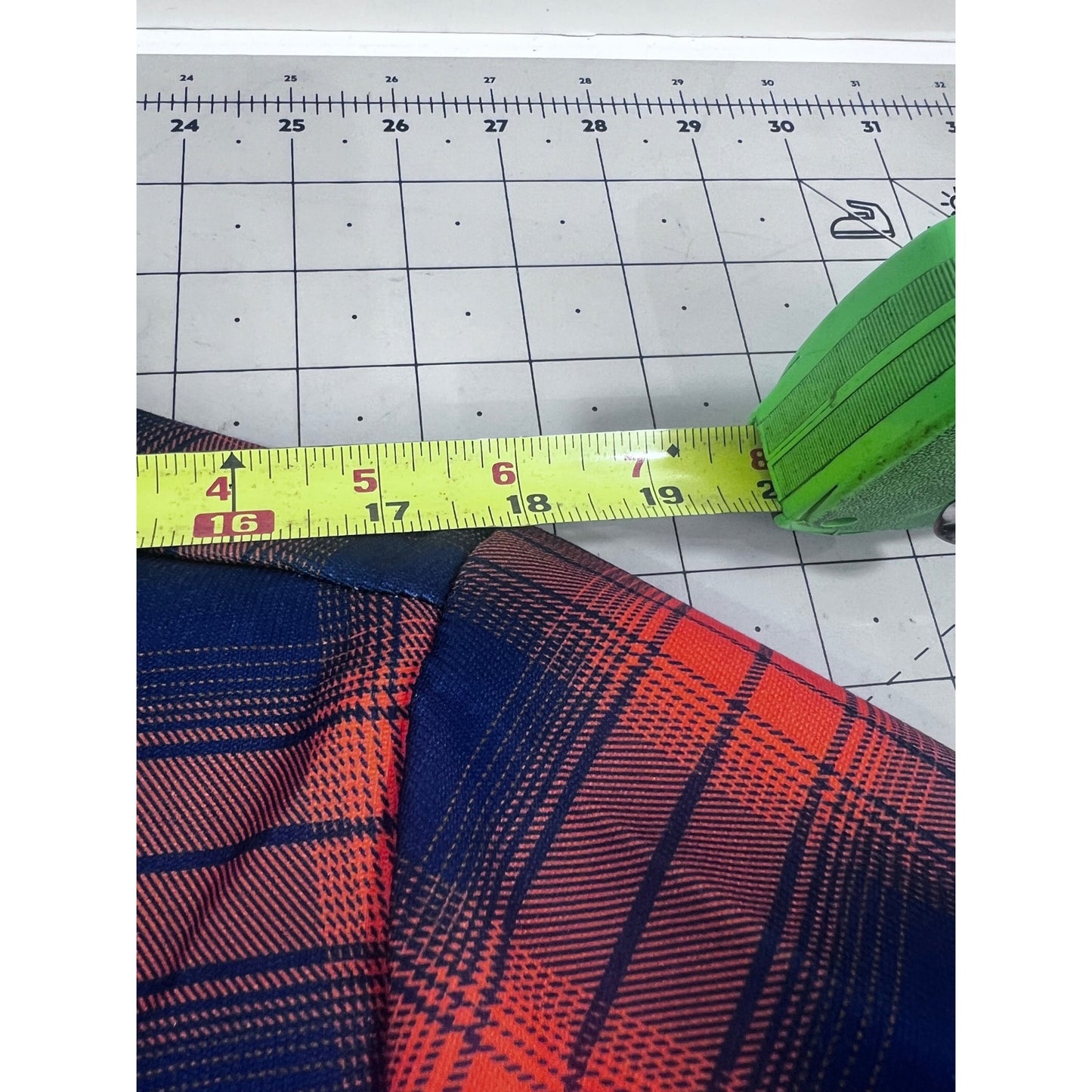 Men's Quilted Flannel Shirt Jacket Plaid Blue & Orange Sz. L Pearl Snap Vintage