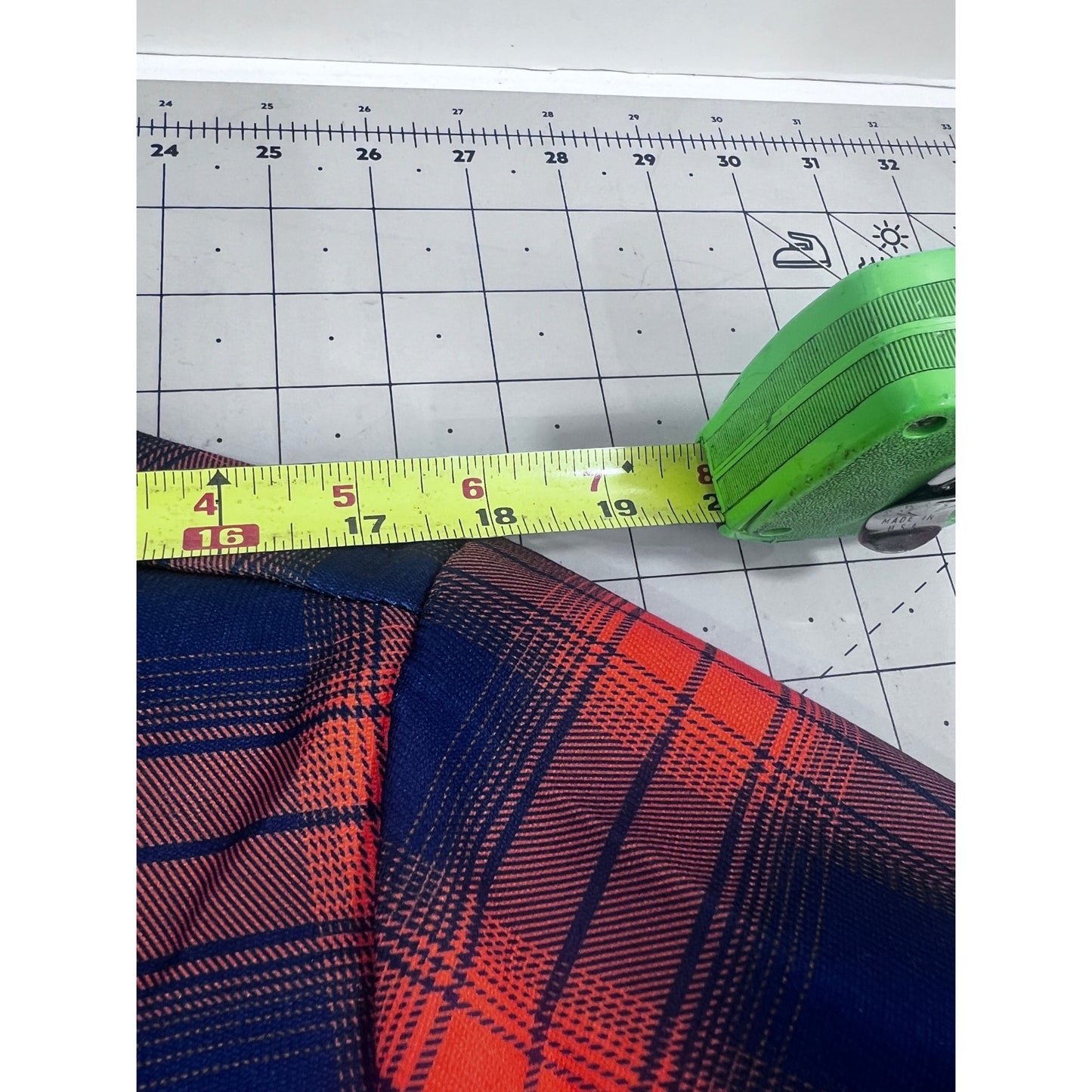 Men's Quilted Flannel Shirt Jacket Plaid Blue & Orange Sz. L Pearl Snap Vintage