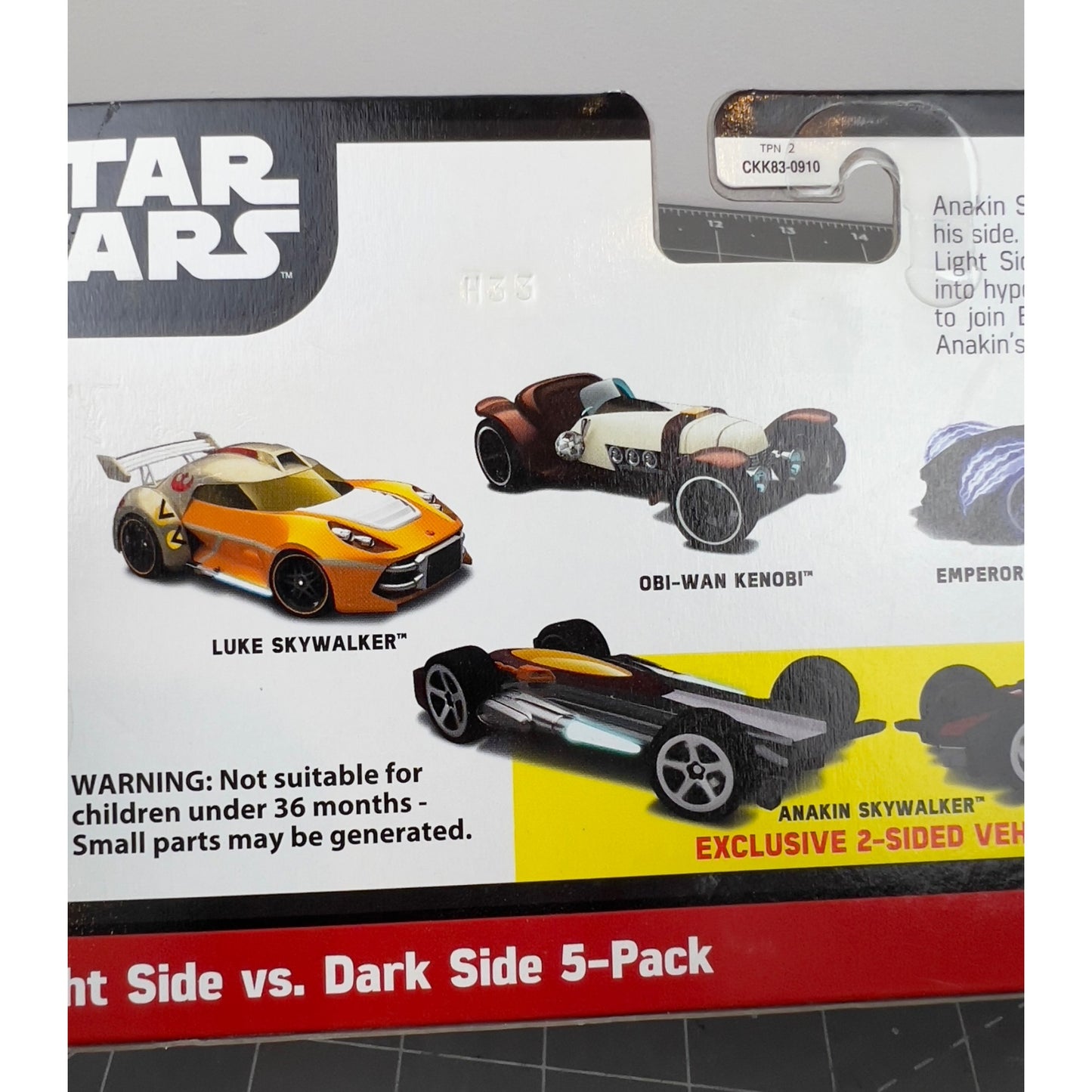 Star Wars Hot Wheels Light Side Vs. Dark Side 5-Pack 2-Sided Vehicle Anakin Obi-Wan Kylo