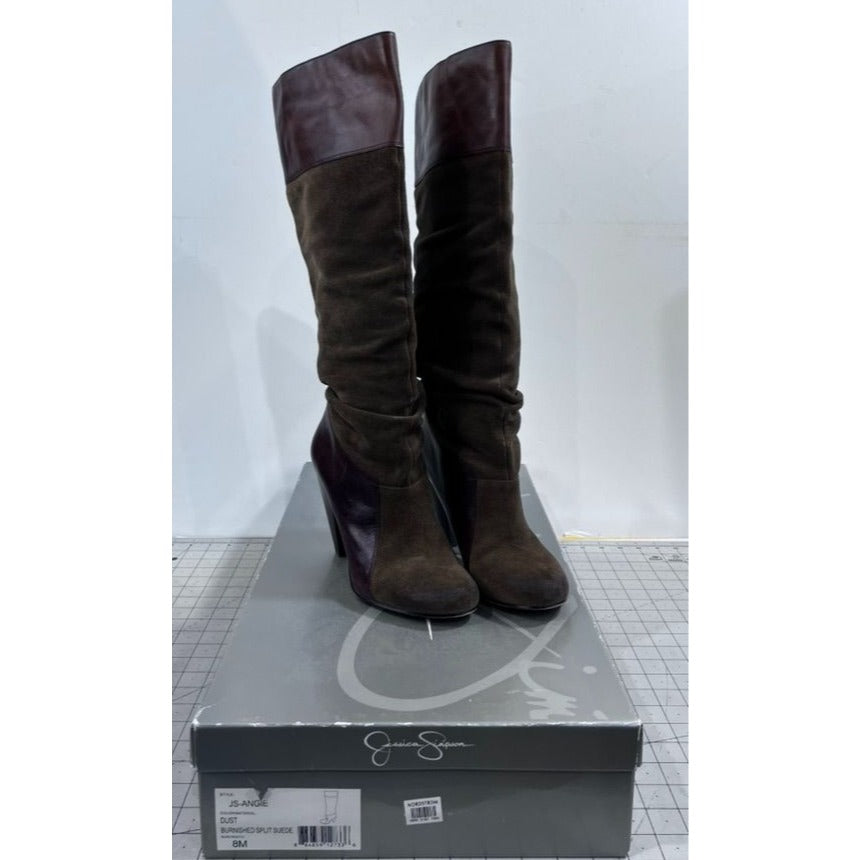 Jessica Simpson JS-Angie Women's 8Sz. Dust Burnished Split Suede Knee-High Boots