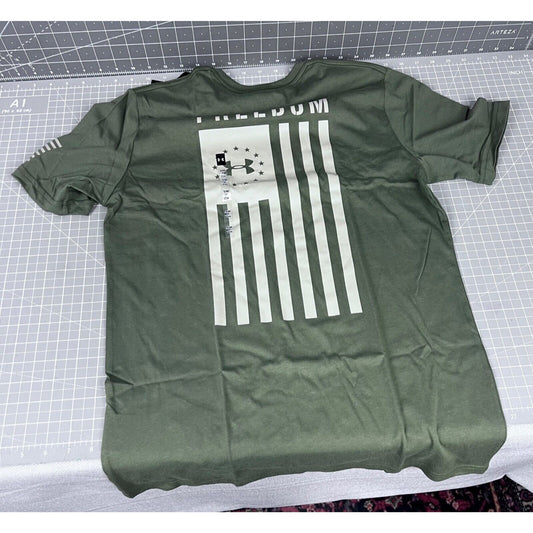 Men's Under Armour Freedom Flag Logo Tactical T-Shirt NEW Size S