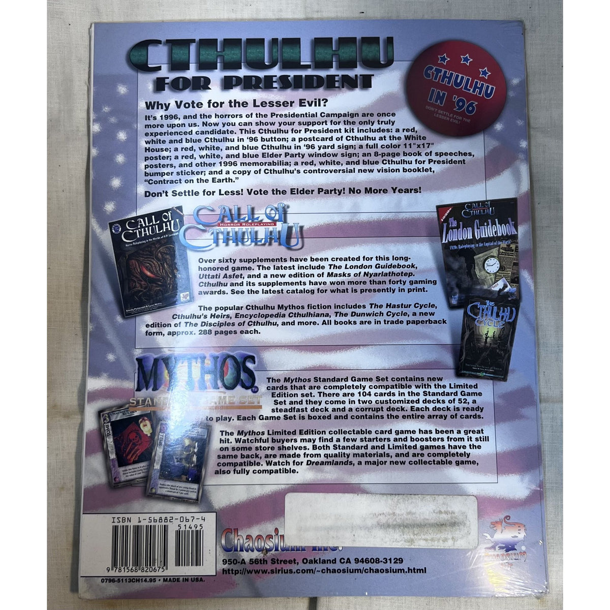 Cthulhu for President 1996: Why Settle for the Lesser Evil? Sealed