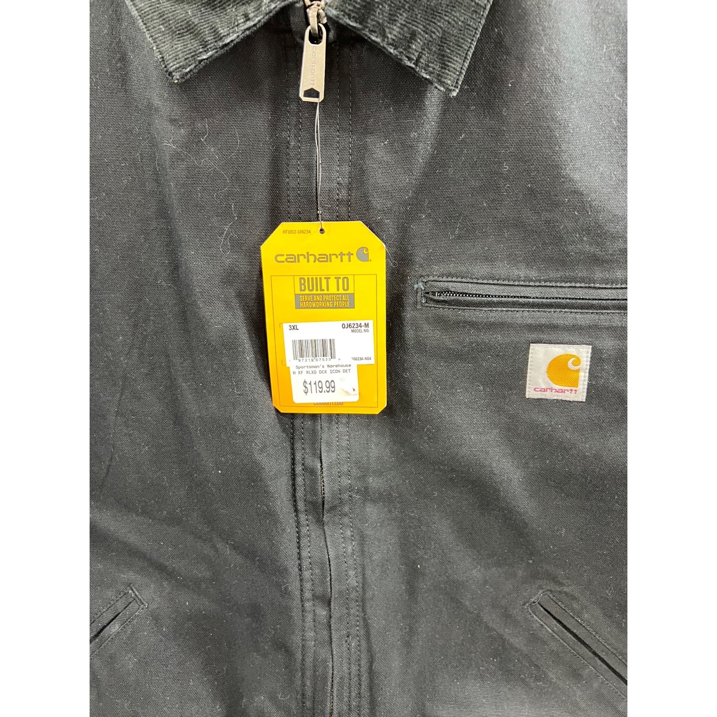 Carhartt Men's Rugged Flex Relaxed Fit Duck Detroit Jacket | Black | 3XL OJ6234
