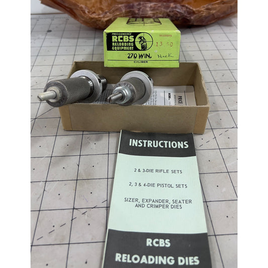 RCBS Reloading Dies .270 Win Caliber Sizer & Seater Set 13501 1960’s Vintage