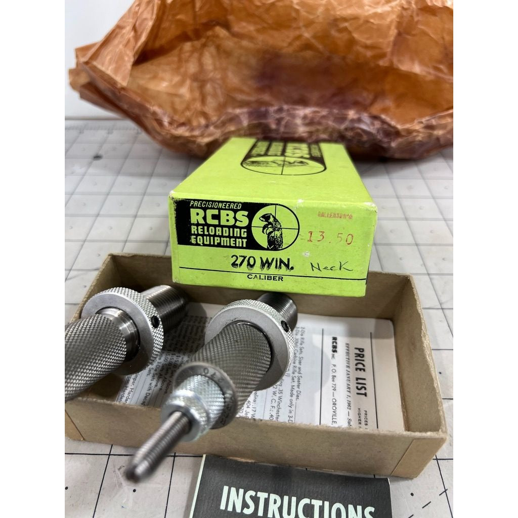 RCBS Reloading Dies .270 Win Caliber Sizer & Seater Set 13501 1960’s Vintage