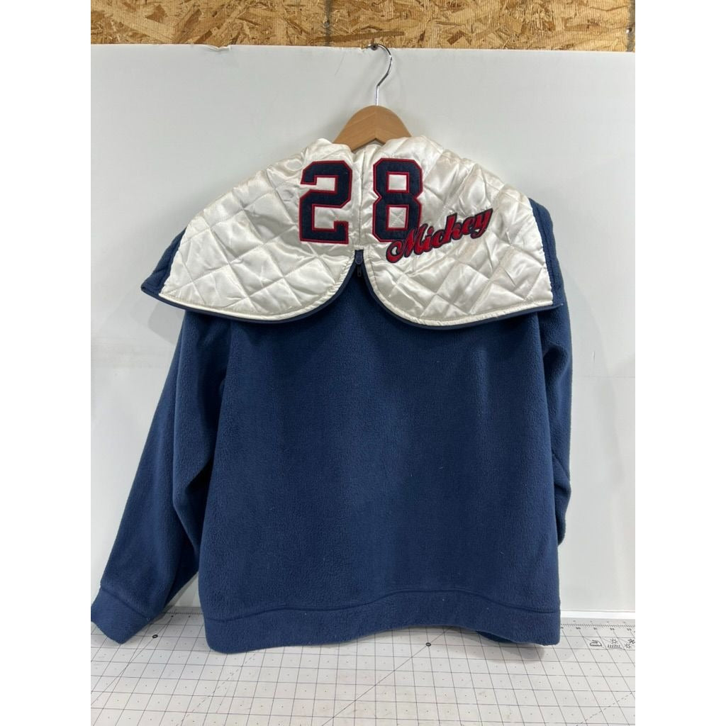 Vintage Disney Classic Mickey Fleece Jacket w/ Hood Women’s Sz. L Blue & White