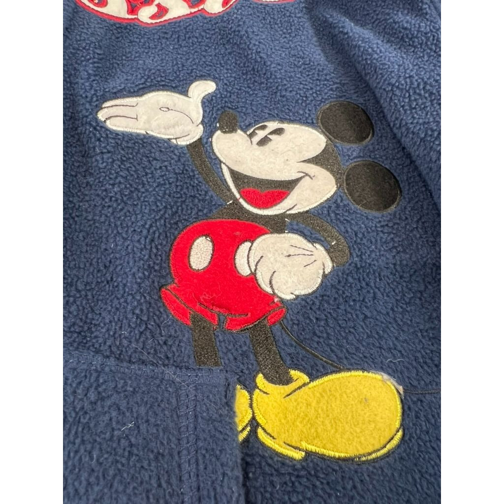 Vintage Disney Classic Mickey Fleece Jacket w/ Hood Women’s Sz. L Blue & White
