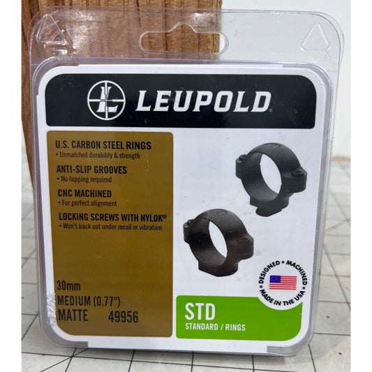 Leupold 49956 STD Rings Ring Set 30mm Dia Medium Black Matte New