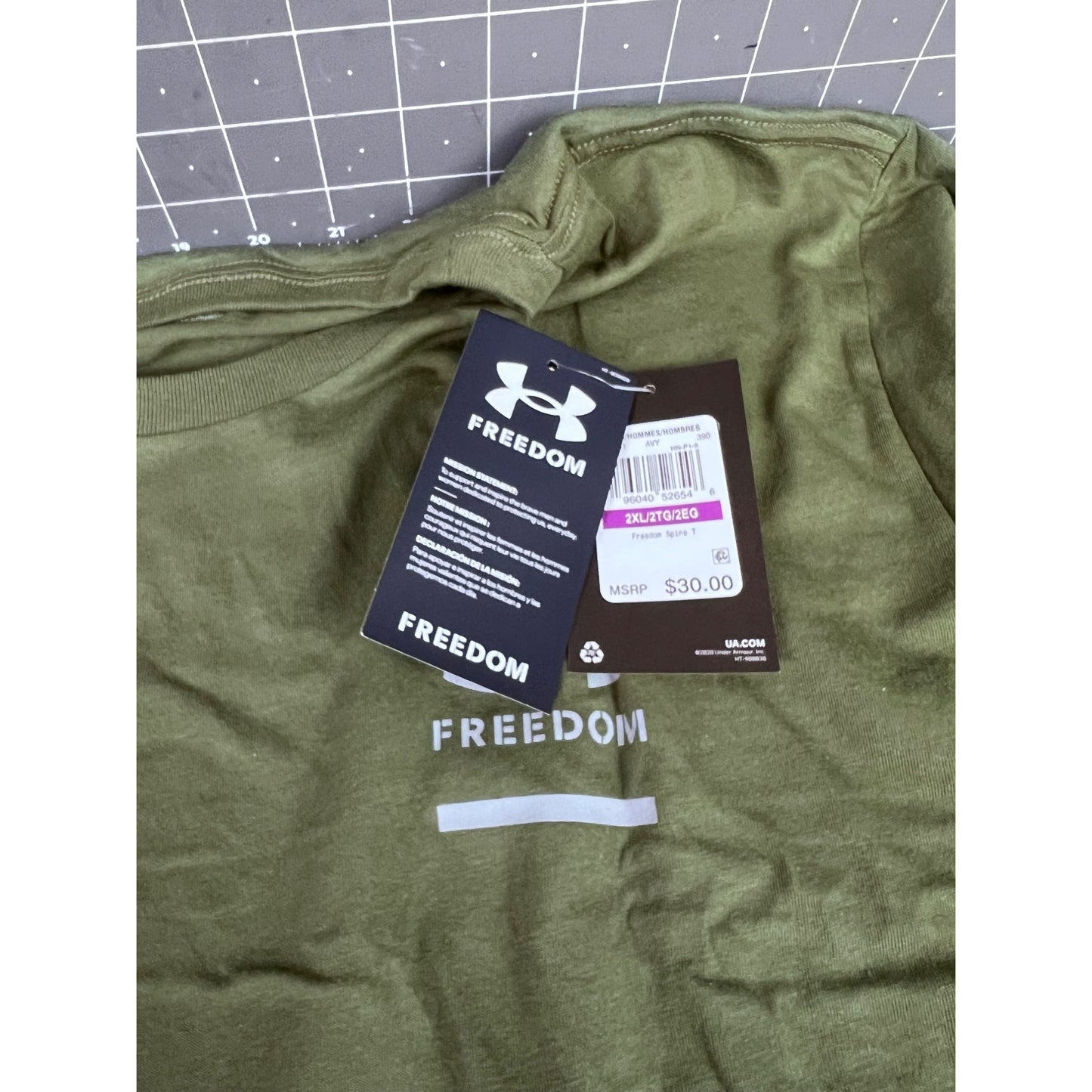 Under Armour Freedom Spine Men's Size 2XL OD Green T-Shirt NEW