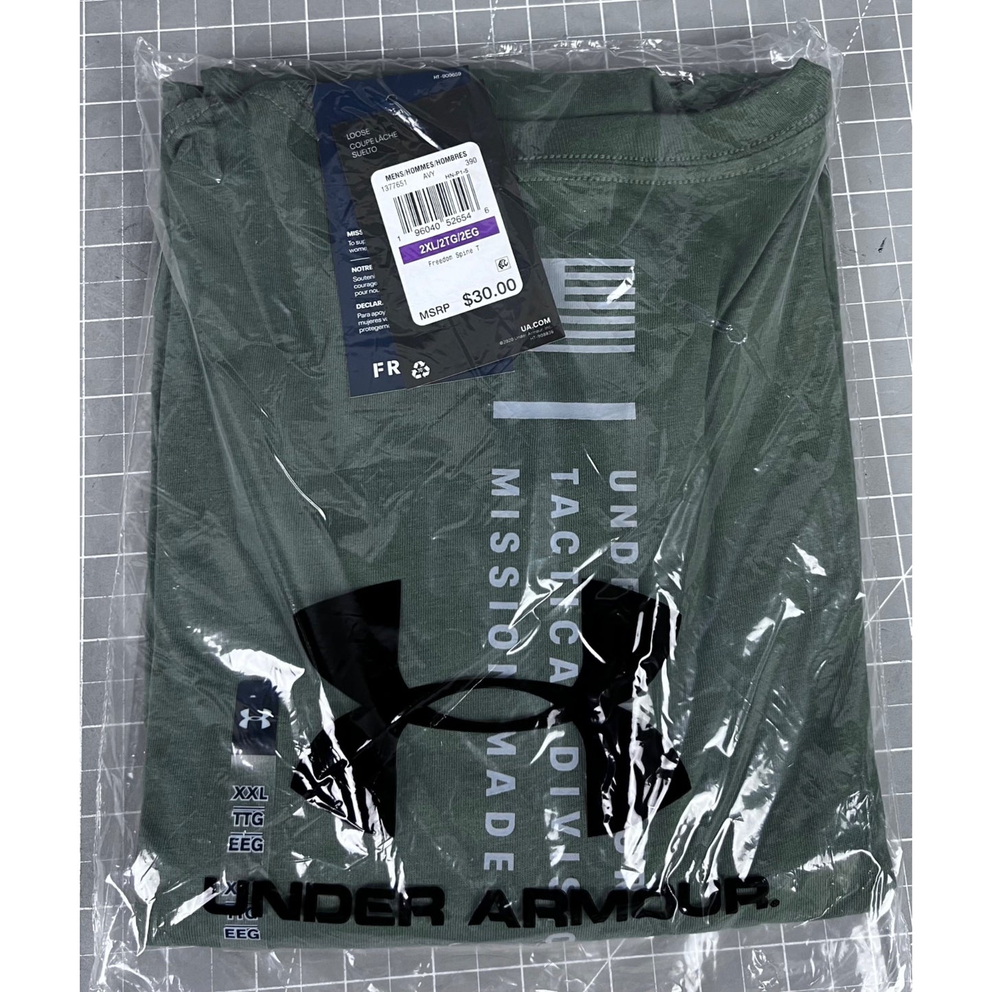 Under Armour Freedom Spine Men's Size 2XL OD Green T-Shirt NEW