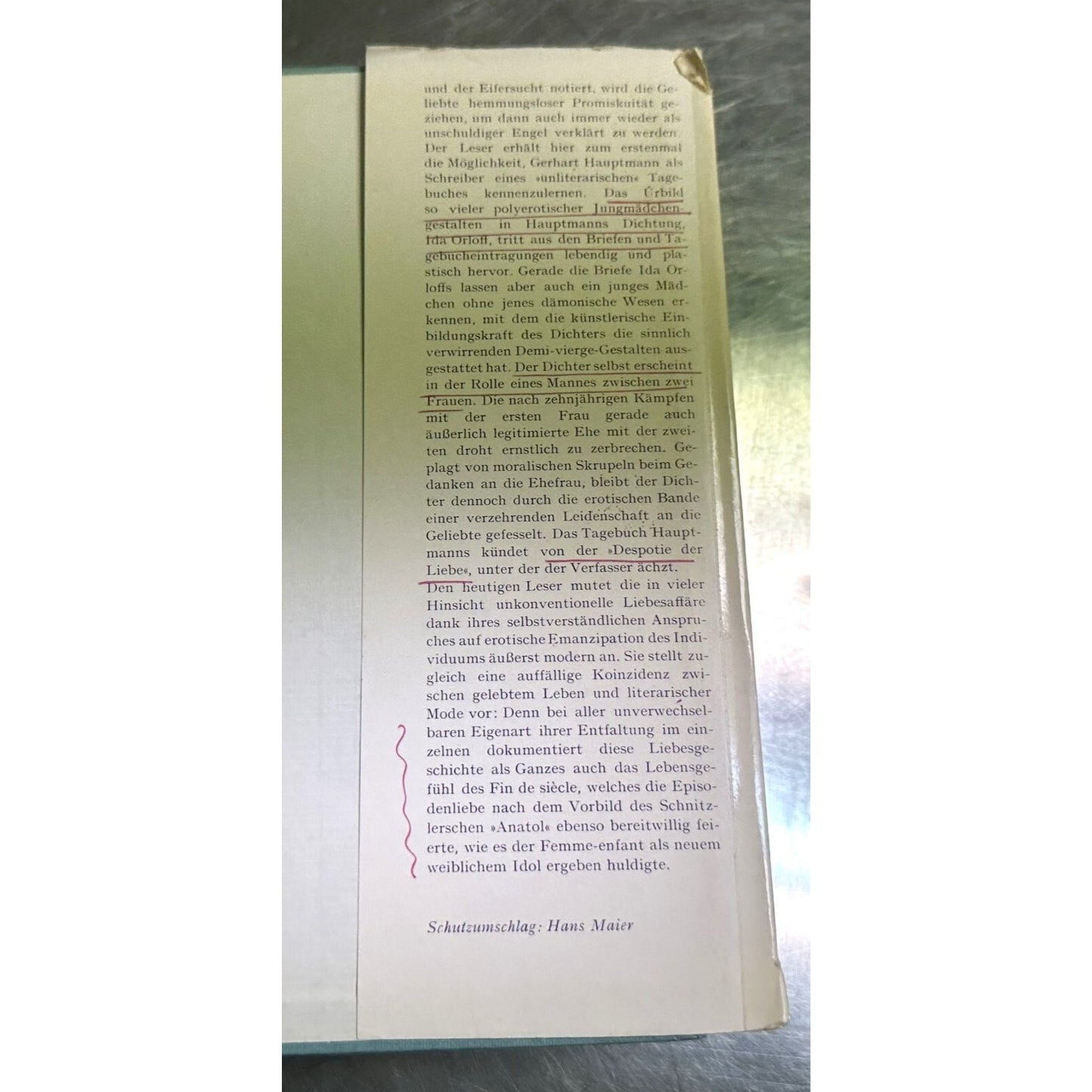 Vintage 1969 German Book Gerhart Hauptmann Ida Orloff Poetic Passion Documentation