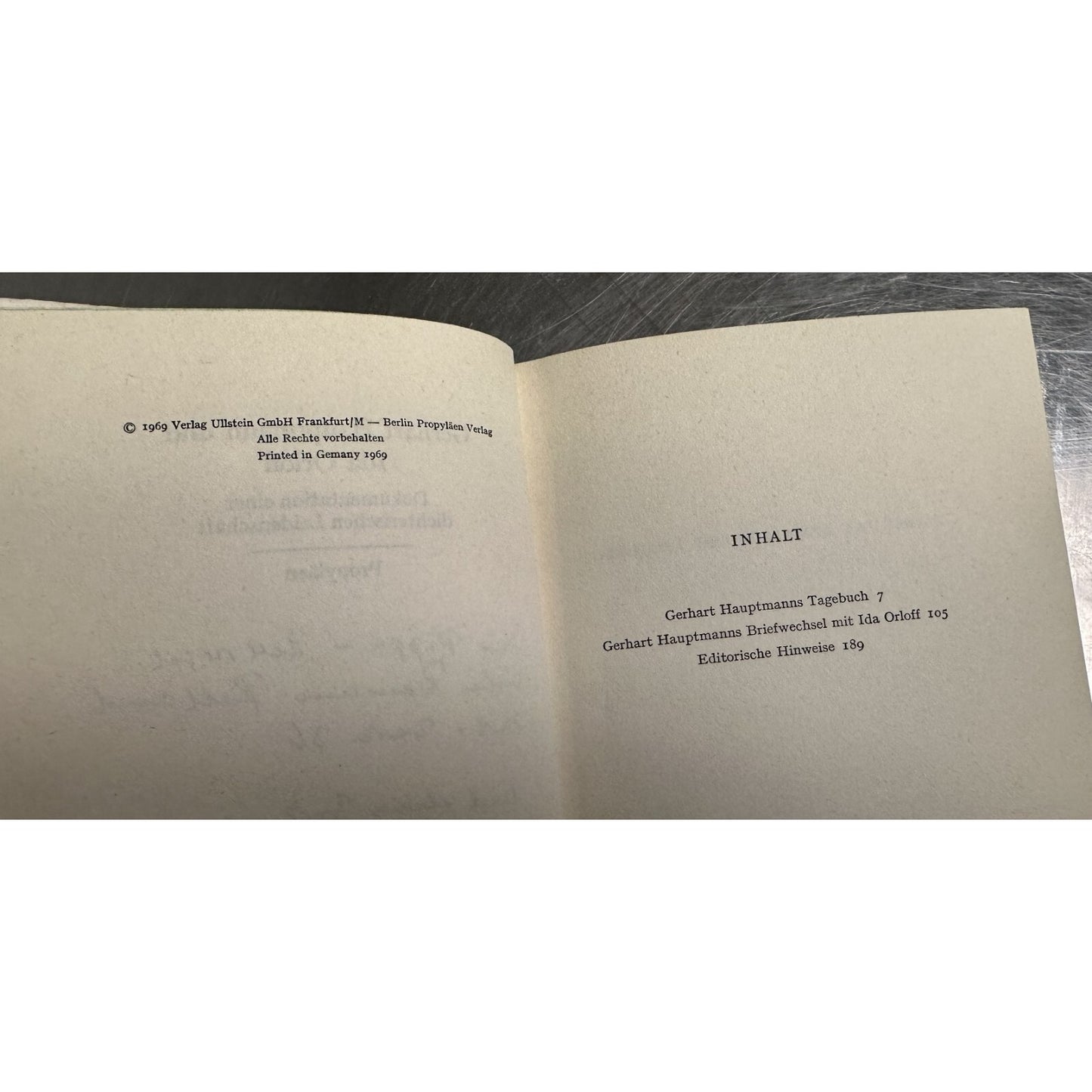 Vintage 1969 German Book Gerhart Hauptmann Ida Orloff Poetic Passion Documentation