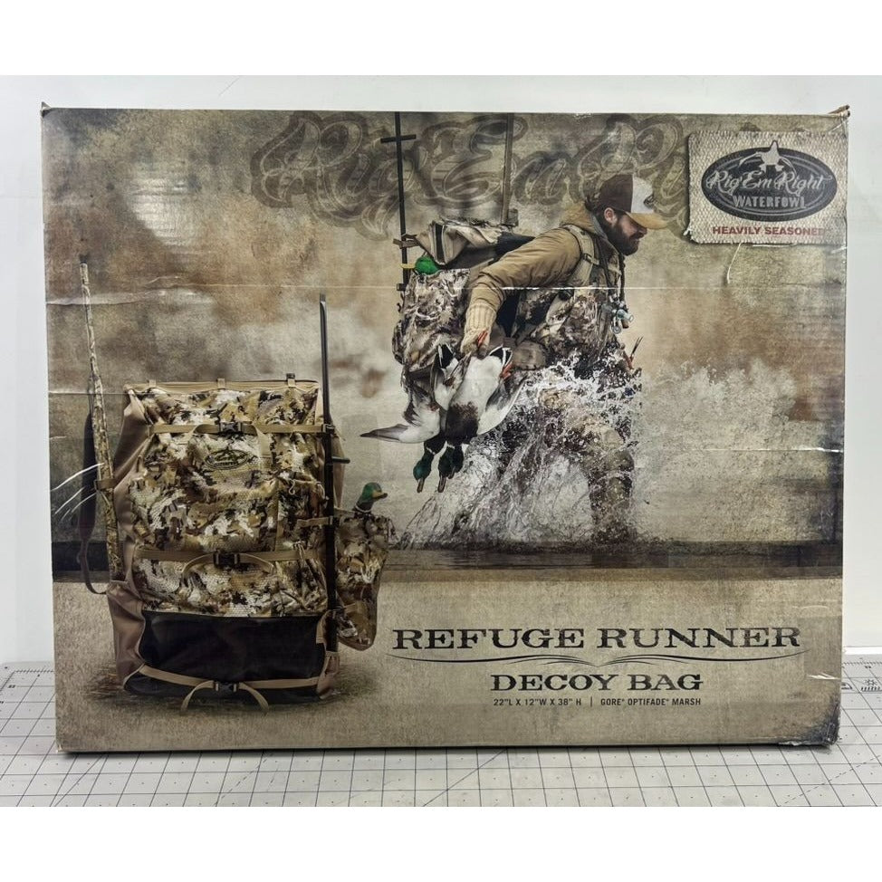Rig 'Em Right Refuge Runner Decoy Bag Optifade Marsh - Marsh Camo New