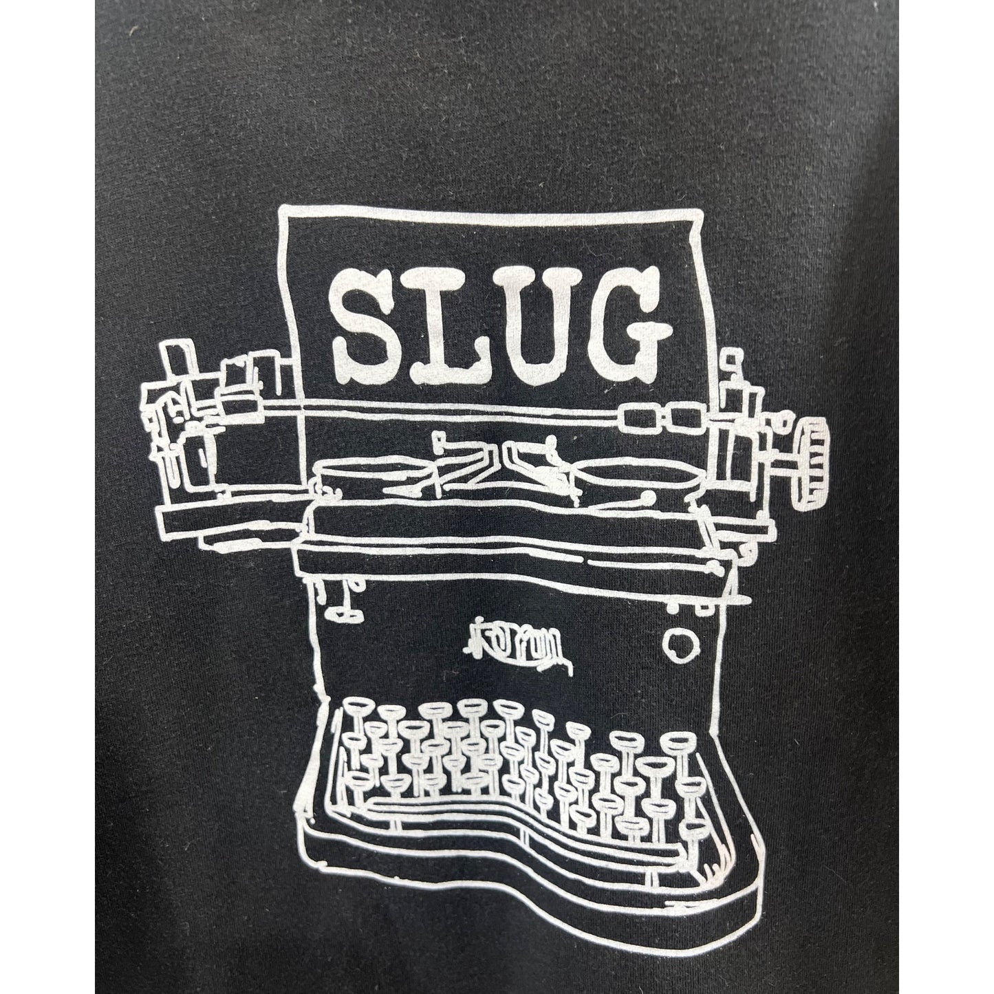 Slug Magazine SLC Utah Black Sweatshirt Typewriter Graphic Am. Apparel Men's L