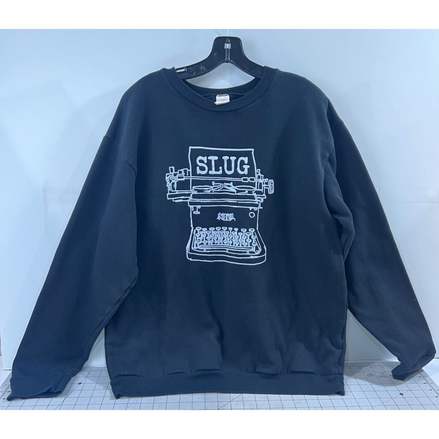 Slug Magazine SLC Utah Black Sweatshirt Typewriter Graphic Am. Apparel Men's L
