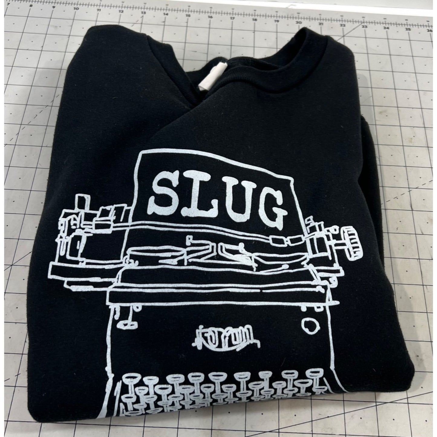 Slug Magazine SLC Utah Black Sweatshirt Typewriter Graphic Am. Apparel Men's L