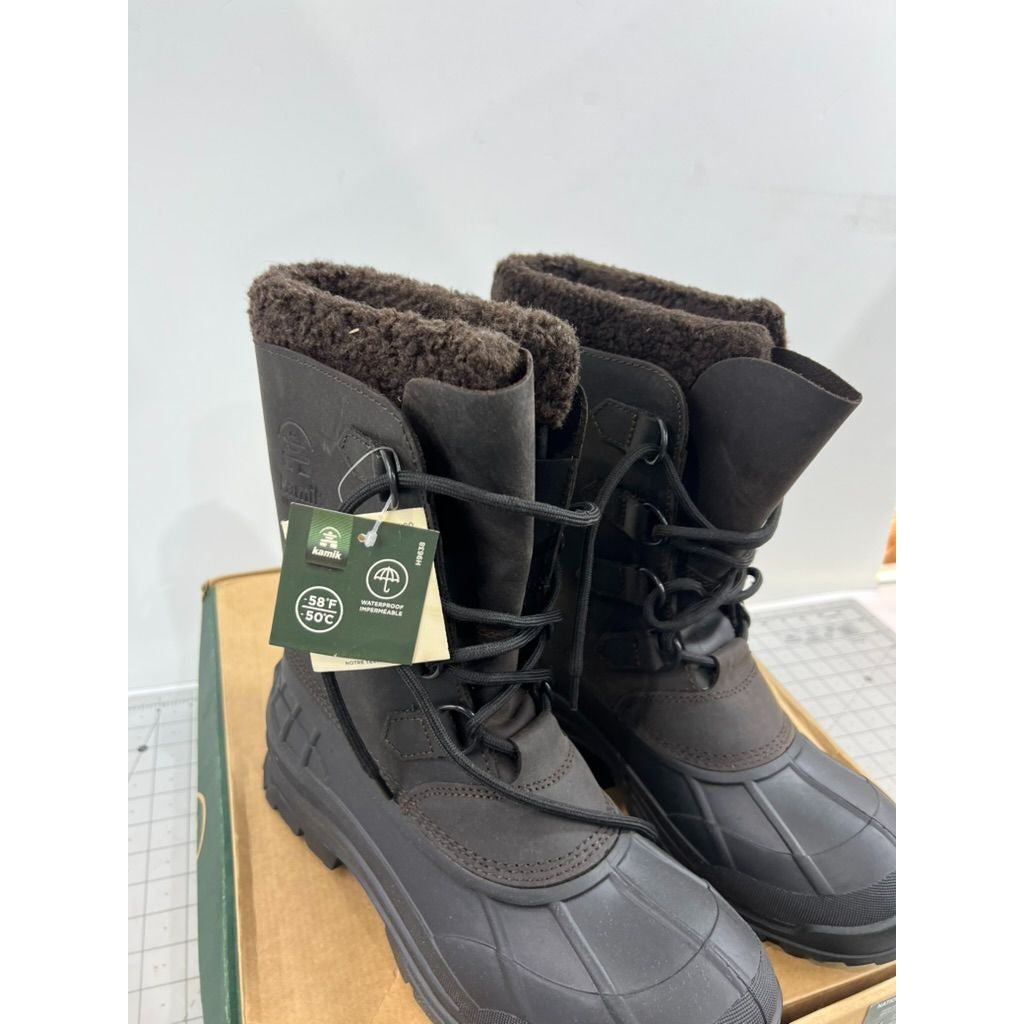 Men's Kamik NationPlus Waterproof Insulated Winter Boots -40  Sz. 10 Brown