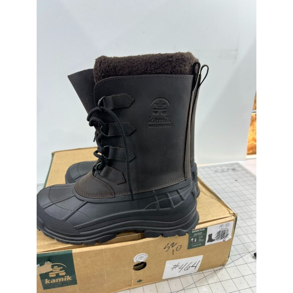 Men's Kamik NationPlus Waterproof Insulated Winter Boots -40  Sz. 10 Brown