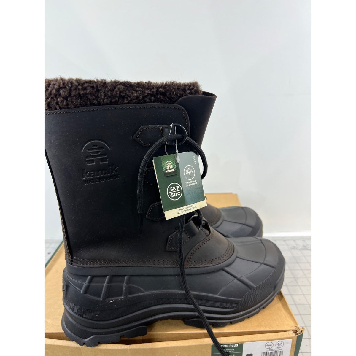 Men's Kamik NationPlus Waterproof Insulated Winter Boots -40  Sz. 10 Brown