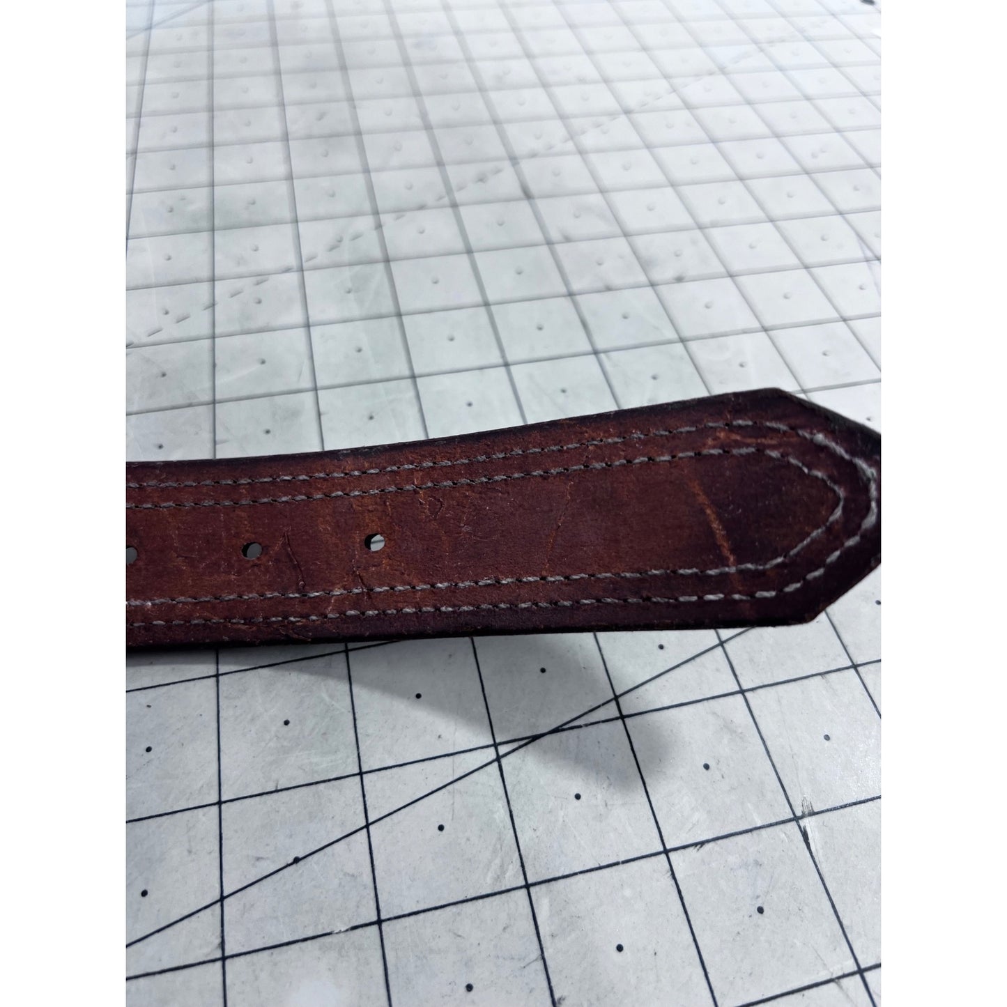 Men’s  Brown Leather 3D Belt Co.  Sz. 46 Genuine Leather USA Metal Buckle New