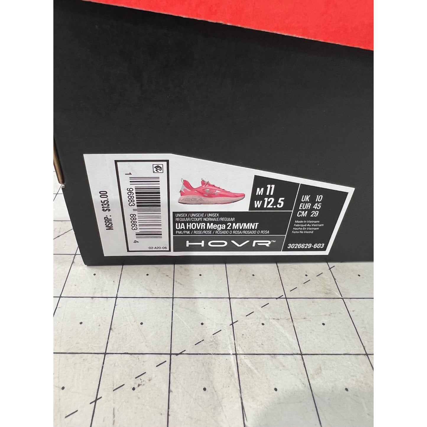 Under Armour Men's HOVR Mega 2 Movement Running Shoes Reflective Pink Sz. 11 New