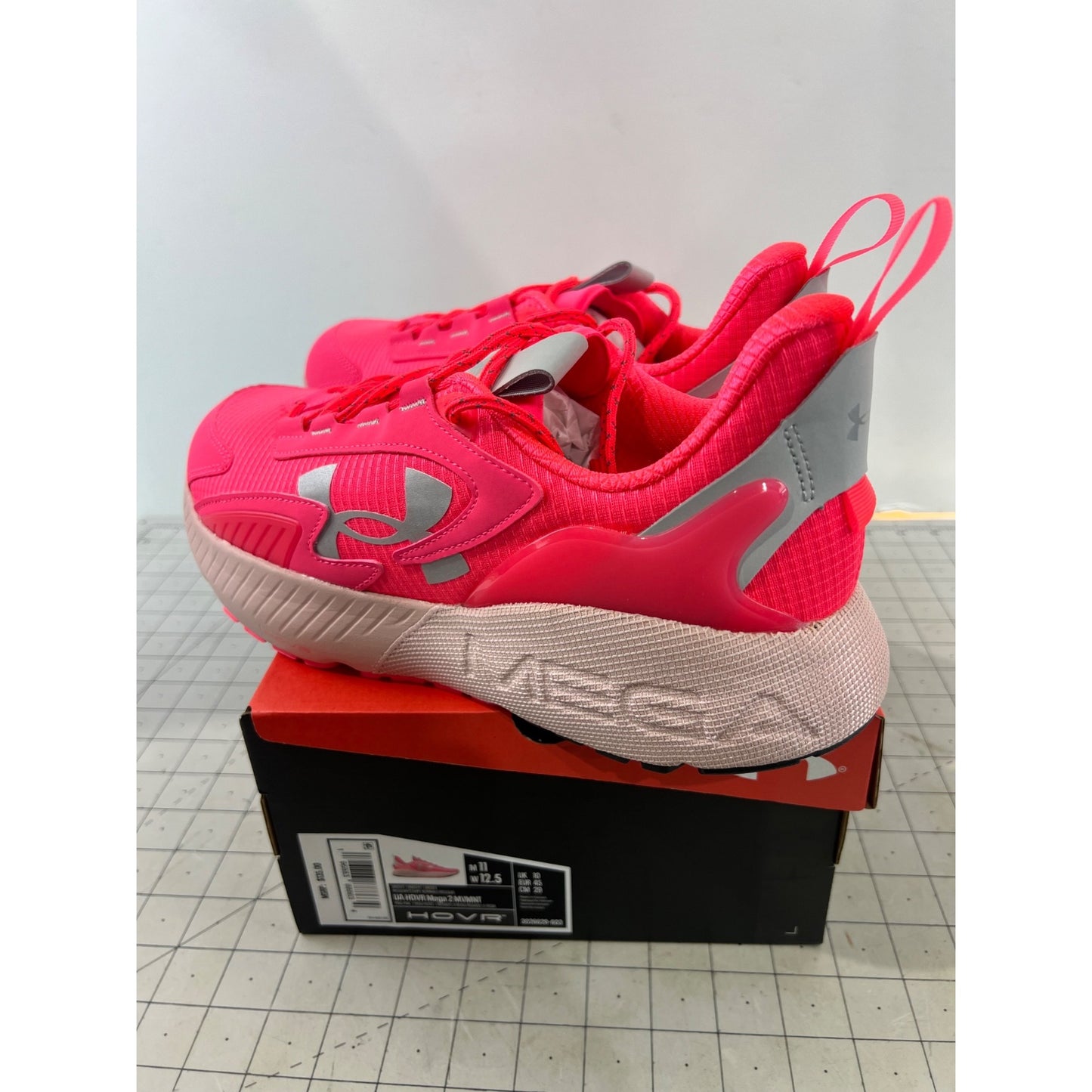 Under Armour Men's HOVR Mega 2 Movement Running Shoes Reflective Pink Sz. 11 New